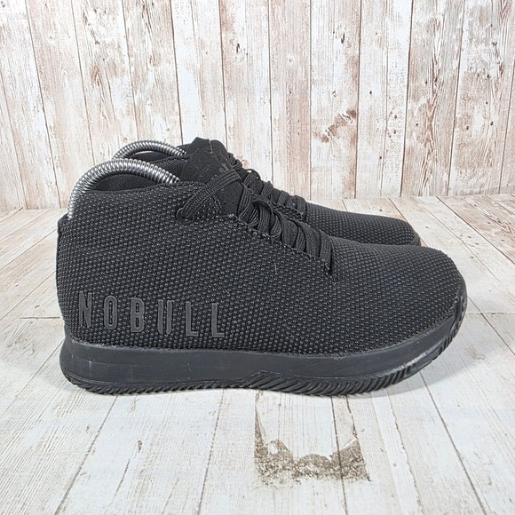 NOBULL Shoes - NOBULL High-Top Trainer Black Heather SuperFabric Womens 6.5 Mens 5 Sneakers